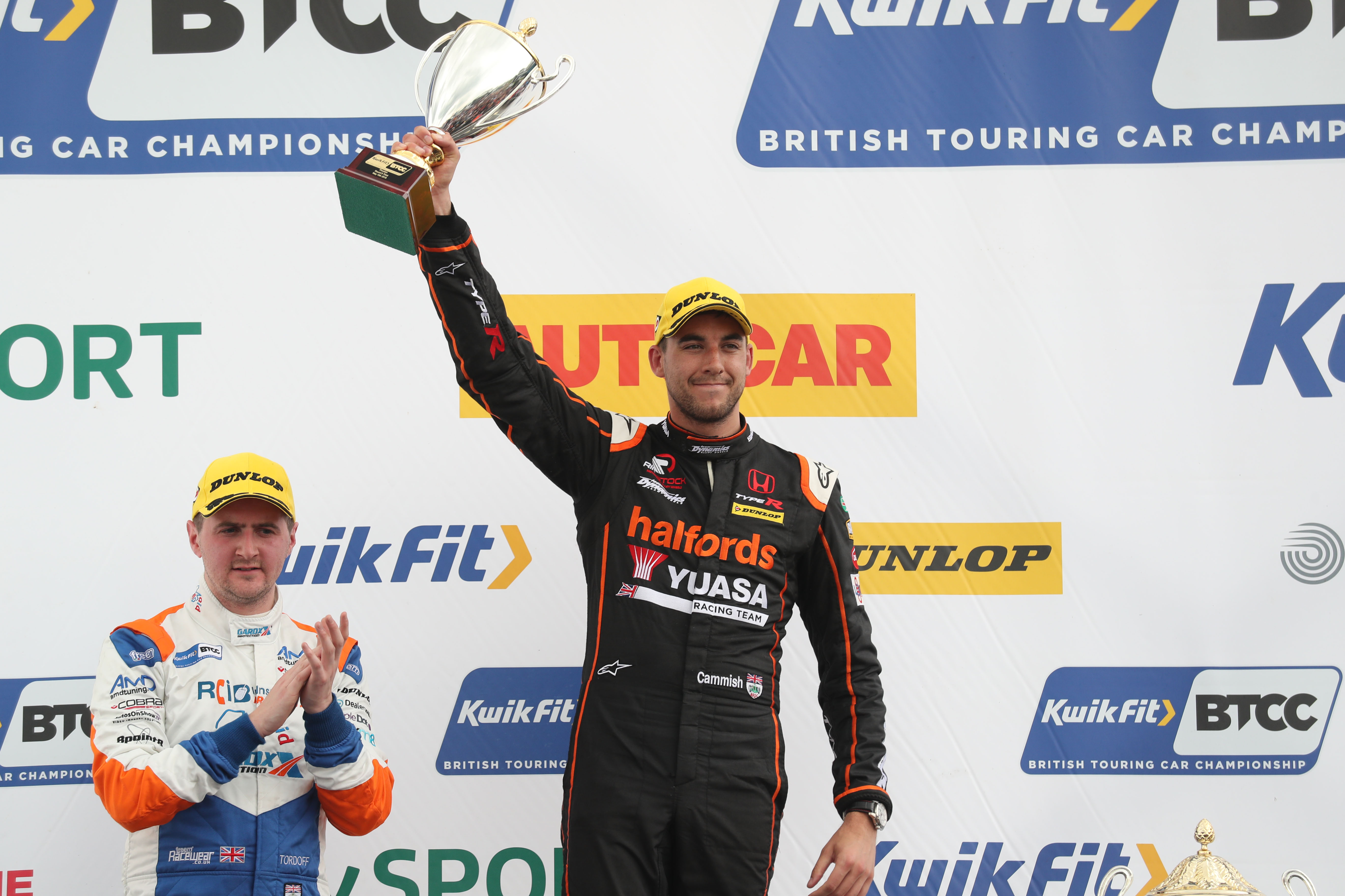 Dan Cammish on podium in Thruxton